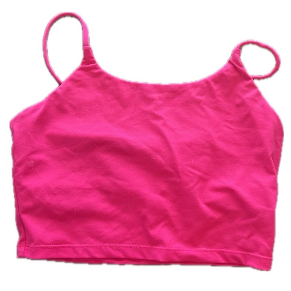 Hot barbie pink workout cropped tank